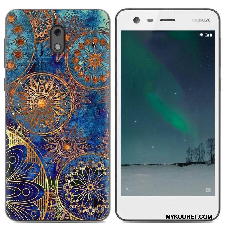 Kuori Nokia 2 Suojaus Keltainen Pu, Kotelo Nokia 2 Pehmeä Neste Puhelimen Kuoret Yksinkertainen