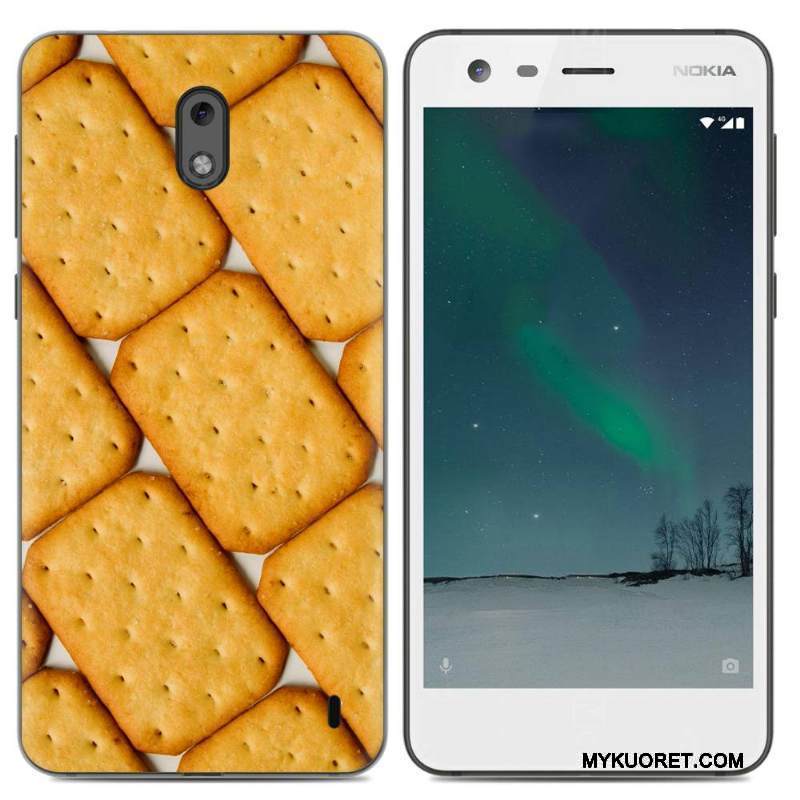 Kuori Nokia 2 Suojaus Keltainen Pu, Kotelo Nokia 2 Pehmeä Neste Puhelimen Kuoret Yksinkertainen