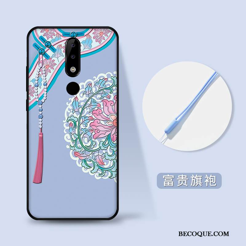 Kuori Nokia 3.1 Plus Laukut Kiinalainen Tyyli Jauhe, Kotelo Nokia 3.1 Plus Kohokuviointi Fringed Trendi