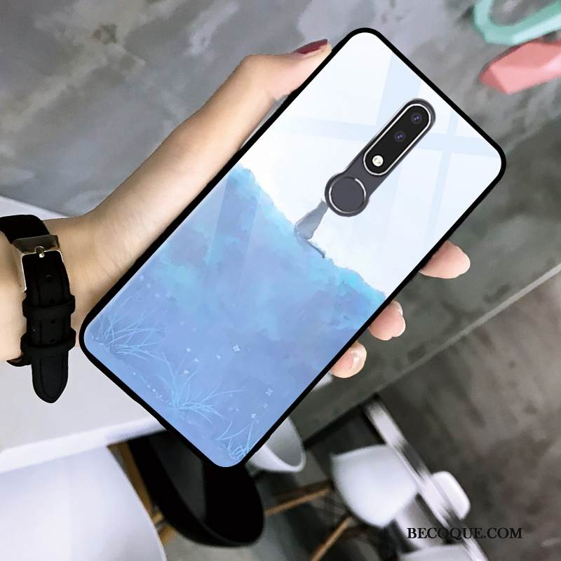 Kuori Nokia 3.1 Plus Pehmeä Neste Puhelimen Kuoret Yksinkertainen, Kotelo Nokia 3.1 Plus Lasi Net Red