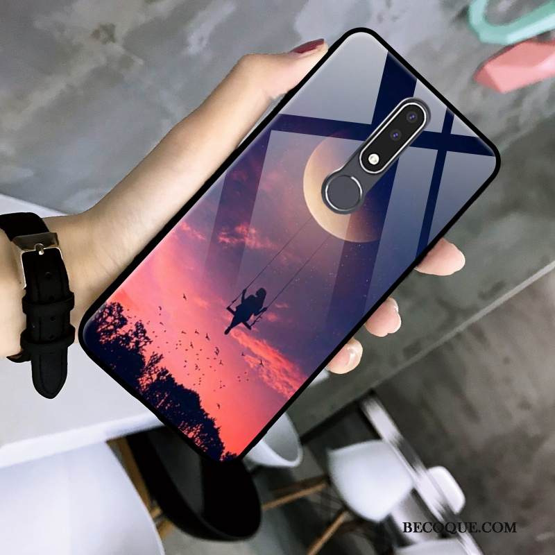 Kuori Nokia 3.1 Plus Pehmeä Neste Puhelimen Kuoret Yksinkertainen, Kotelo Nokia 3.1 Plus Lasi Net Red