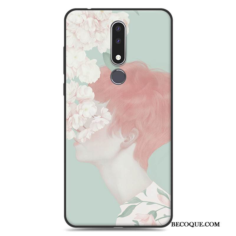 Kuori Nokia 3.1 Plus Silikoni Puhelimen Kuoret Taide, Kotelo Nokia 3.1 Plus Pehmeä Neste Vihreä Trendi