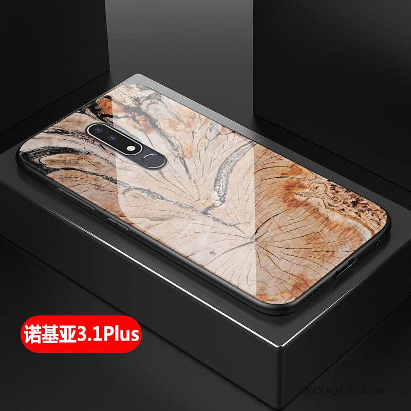 Kuori Nokia 3.1 Plus Silikoni Yksinkertainen Murtumaton, Kotelo Nokia 3.1 Plus Suojaus Lasi Karkaisu