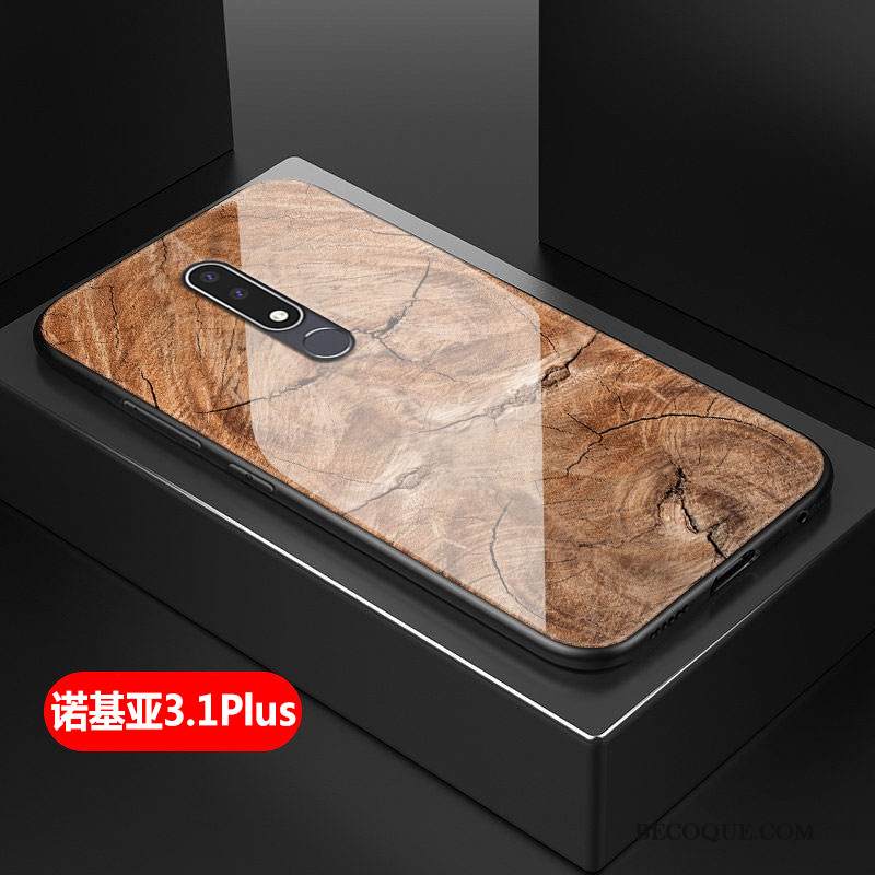 Kuori Nokia 3.1 Plus Silikoni Yksinkertainen Murtumaton, Kotelo Nokia 3.1 Plus Suojaus Lasi Karkaisu