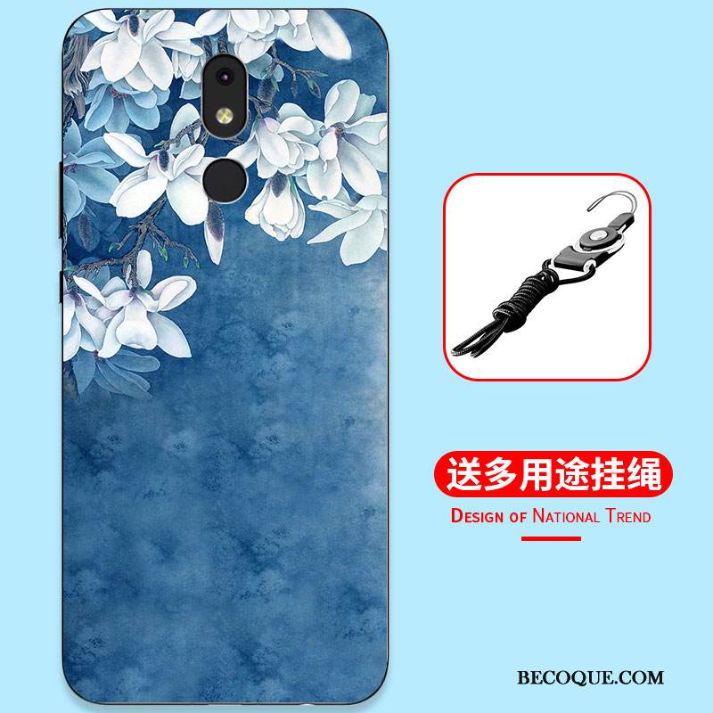 Kuori Nokia 3.2 Laukut Murtumaton Puhelimen Kuoret, Kotelo Nokia 3.2 Suojaus Yksinkertainen Sininen