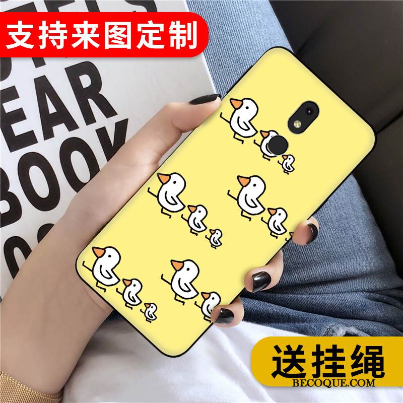 Kuori Nokia 3.2 Silikoni Yksinkertainen Persoonallisuus, Kotelo Nokia 3.2 Suojaus Murtumaton Keltainen