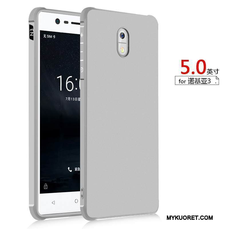 Kuori Nokia 3 Laukut Musta Pesty Suede, Kotelo Nokia 3 Silikoni Murtumaton Puhelimen Kuoret