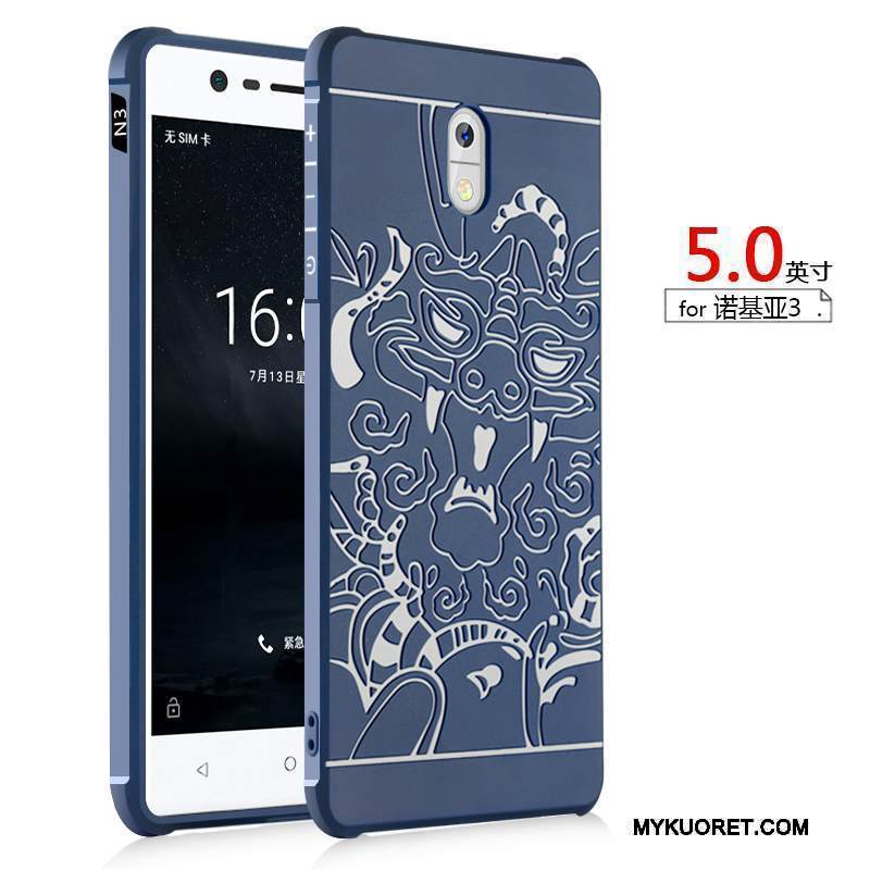 Kuori Nokia 3 Laukut Musta Pesty Suede, Kotelo Nokia 3 Silikoni Murtumaton Puhelimen Kuoret