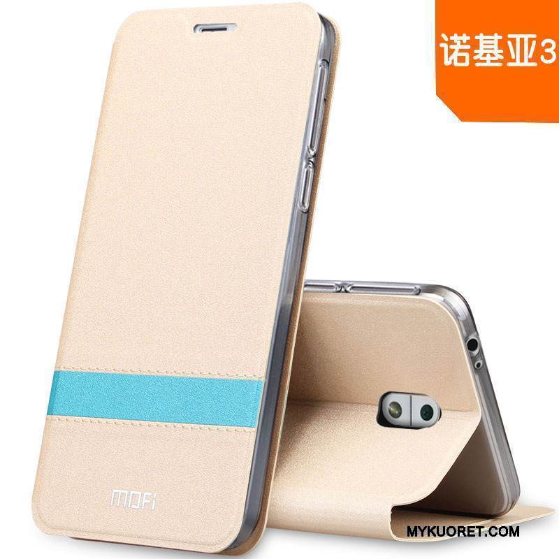 Kuori Nokia 3 Nahka Murtumaton Puhelimen Kuoret, Kotelo Nokia 3 Kuoret Tummansininen