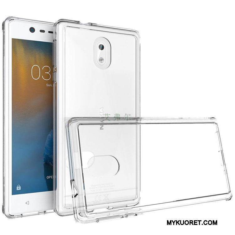 Kuori Nokia 3 Pehmeä Neste Läpinäkyvä Murtumaton, Kotelo Nokia 3 Puhelimen Kuoret Musta