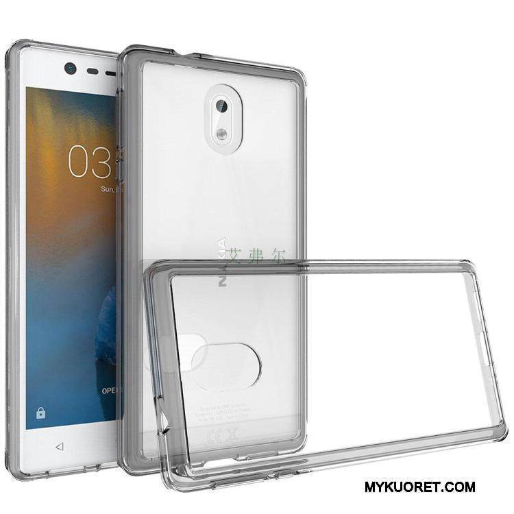 Kuori Nokia 3 Pehmeä Neste Läpinäkyvä Murtumaton, Kotelo Nokia 3 Puhelimen Kuoret Musta