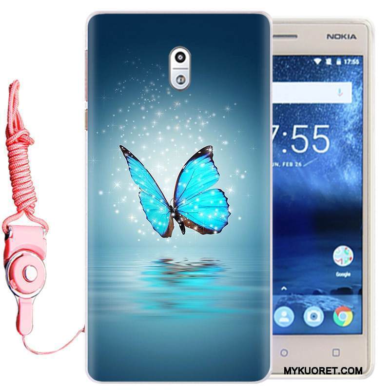 Kuori Nokia 3 Pehmeä Neste Puhelimen Kuoret Sininen, Kotelo Nokia 3 Sarjakuva Ripustettavat Koristeet