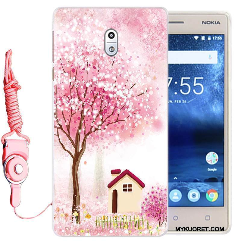 Kuori Nokia 3 Pehmeä Neste Puhelimen Kuoret Sininen, Kotelo Nokia 3 Sarjakuva Ripustettavat Koristeet