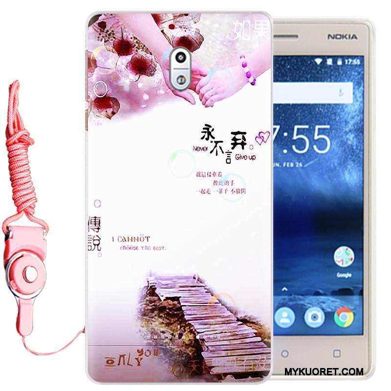 Kuori Nokia 3 Pehmeä Neste Puhelimen Kuoret Sininen, Kotelo Nokia 3 Sarjakuva Ripustettavat Koristeet