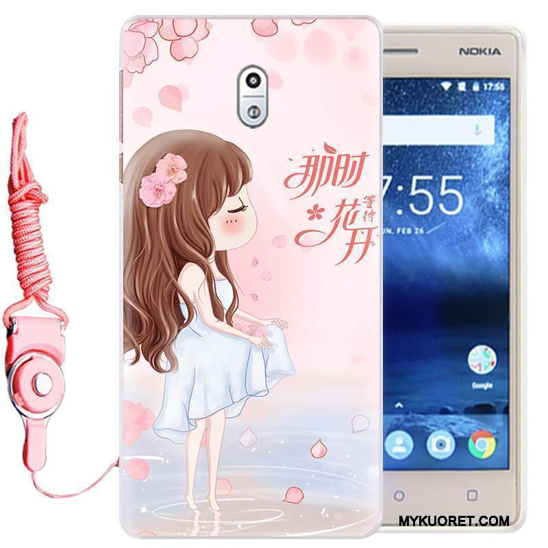 Kuori Nokia 3 Pehmeä Neste Puhelimen Kuoret Sininen, Kotelo Nokia 3 Sarjakuva Ripustettavat Koristeet
