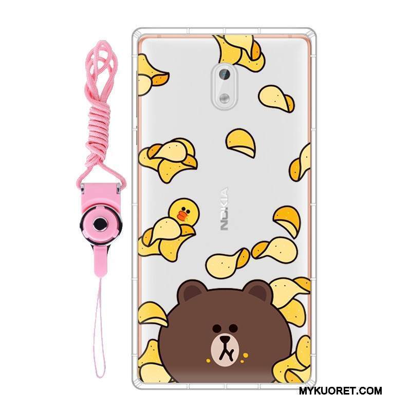 Kuori Nokia 3 Pehmeä Neste Ripustettavat Koristeet Puhelimen Kuoret, Kotelo Nokia 3 Suojaus Harmaa Muokata