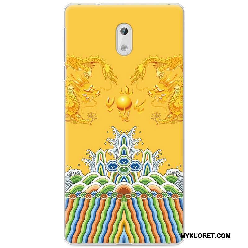 Kuori Nokia 3 Pehmeä Neste Taide Vaalean, Kotelo Nokia 3 Maalaus Keltainen Puhelimen Kuoret