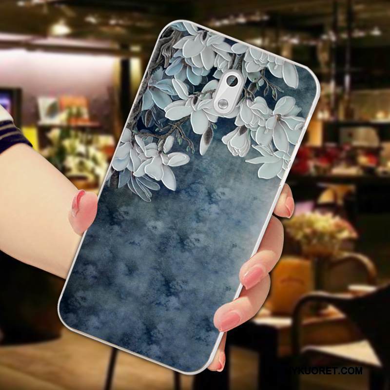 Kuori Nokia 3 Pehmeä Neste Valkoinen Kustannukset, Kotelo Nokia 3 Kohokuviointi Vaalean Kukka
