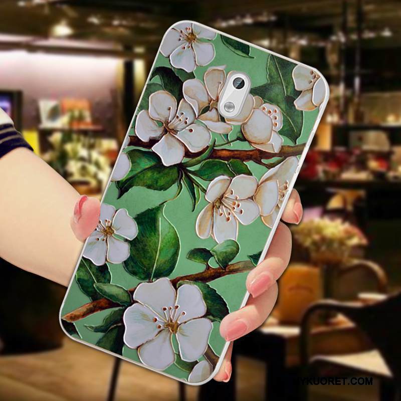 Kuori Nokia 3 Pehmeä Neste Valkoinen Kustannukset, Kotelo Nokia 3 Kohokuviointi Vaalean Kukka