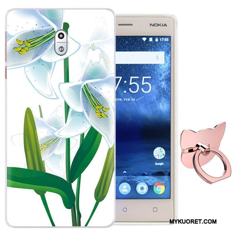 Kuori Nokia 3 Sarjakuva Rengas Violetti, Kotelo Nokia 3 Silikoni Niitti Puhelimen Kuoret