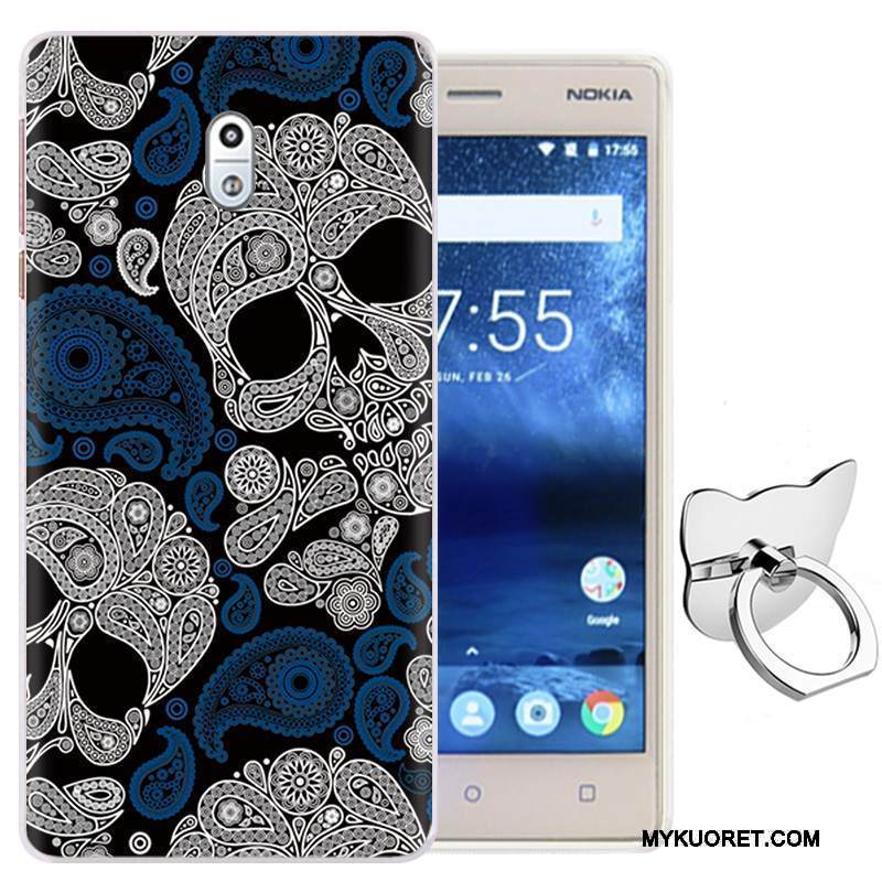 Kuori Nokia 3 Sarjakuva Rengas Violetti, Kotelo Nokia 3 Silikoni Niitti Puhelimen Kuoret