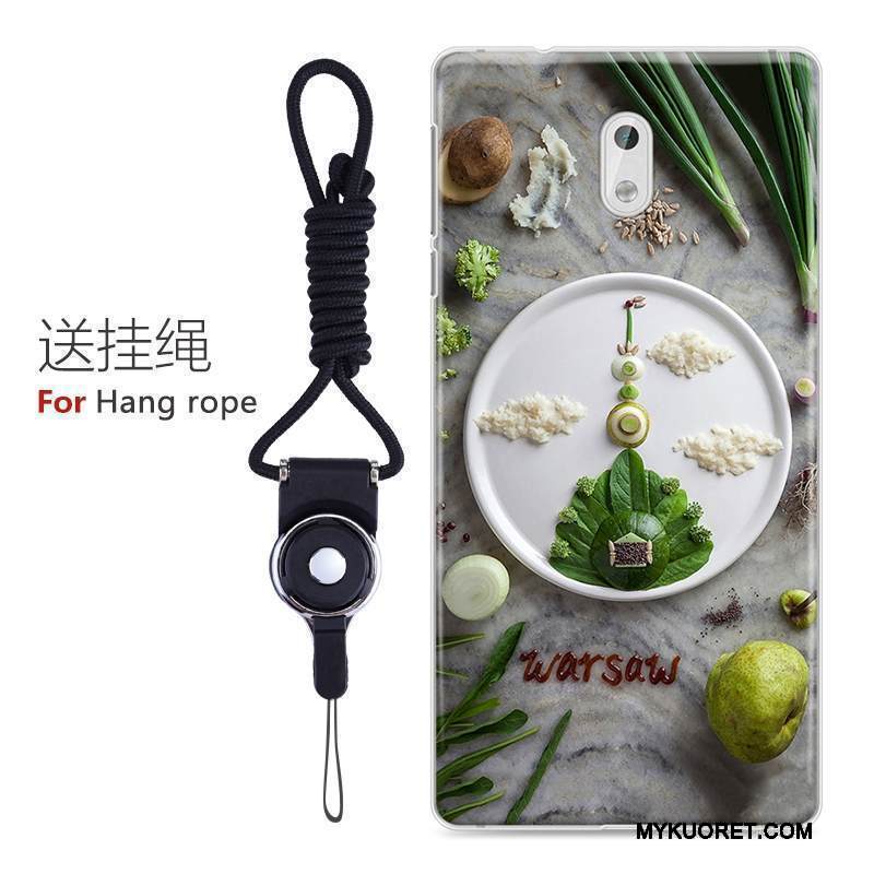 Kuori Nokia 3 Silikoni Puhelimen Kuoret Keltainen, Kotelo Nokia 3 Sarjakuva Murtumaton Trendi