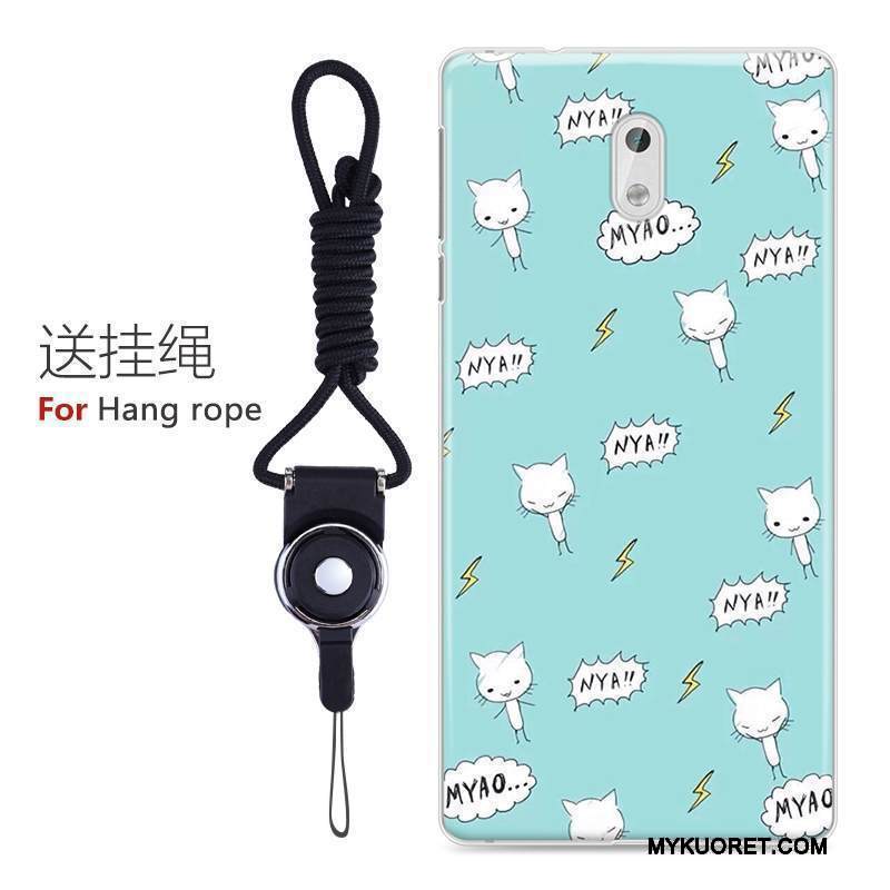 Kuori Nokia 3 Silikoni Puhelimen Kuoret Keltainen, Kotelo Nokia 3 Sarjakuva Murtumaton Trendi