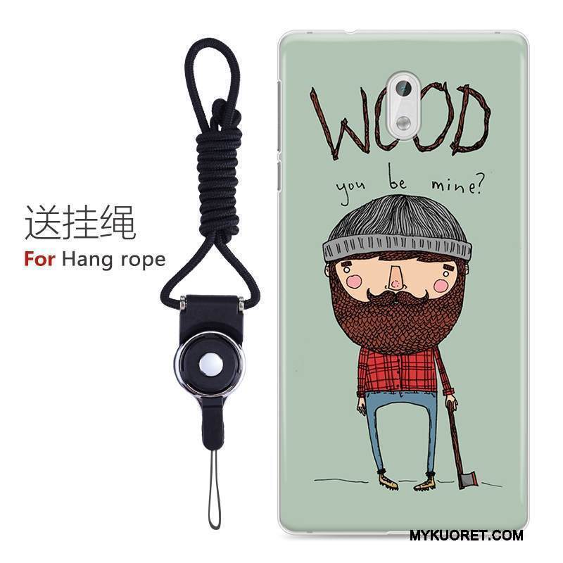 Kuori Nokia 3 Silikoni Puhelimen Kuoret Keltainen, Kotelo Nokia 3 Sarjakuva Murtumaton Trendi