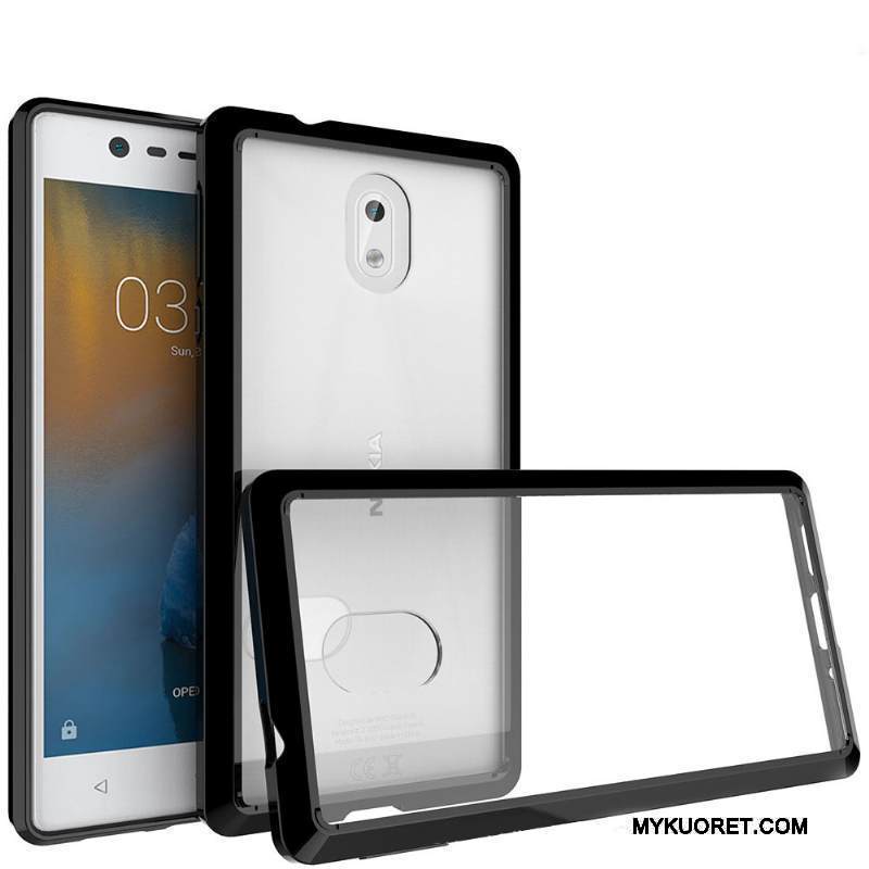Kuori Nokia 3 Suojaus Läpinäkyvä Puhelimen Kuoret, Kotelo Nokia 3 Kehys Murtumaton