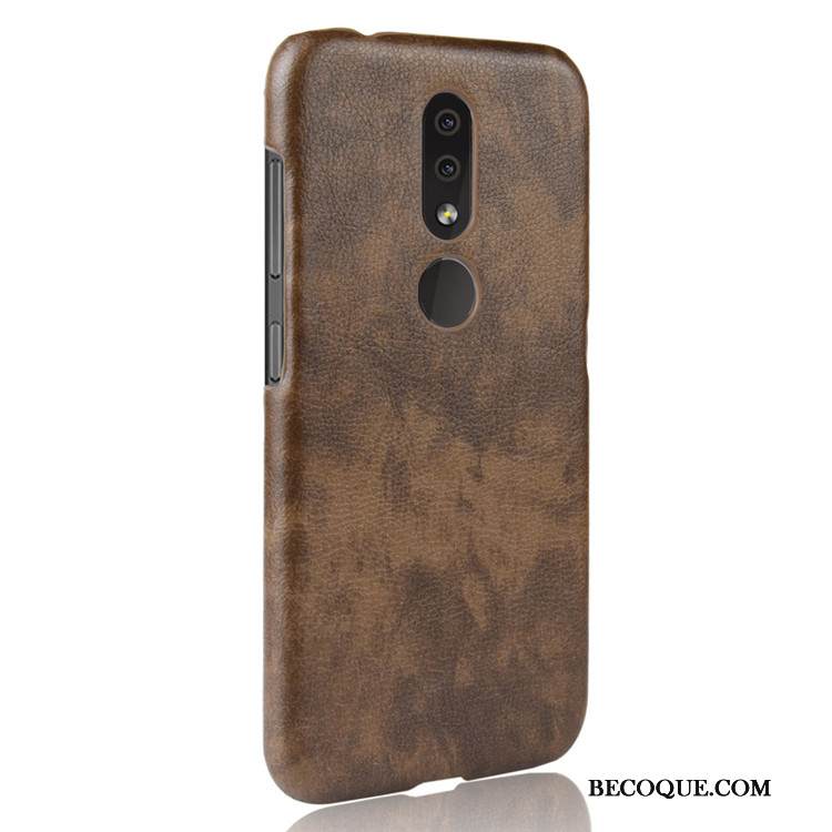 Kuori Nokia 4.2 Nahka Litsi Kukkakuvio, Kotelo Nokia 4.2 Laukut Kova Puhelimen Kuoret