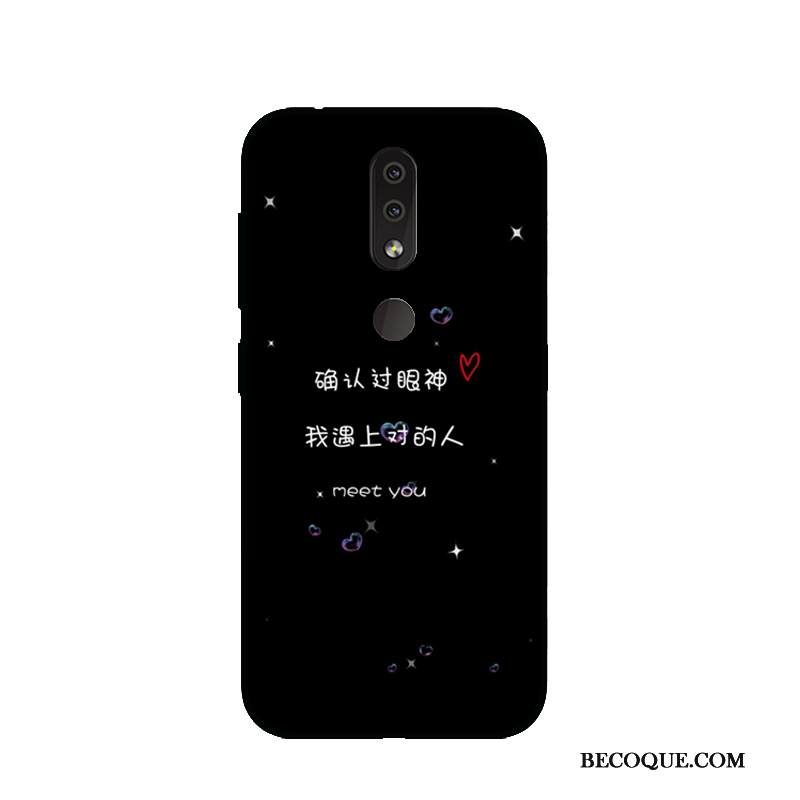 Kuori Nokia 4.2 Pehmeä Neste Sininen Puhelimen Kuoret, Kotelo Nokia 4.2 Sarjakuva Murtumaton Pesty Suede