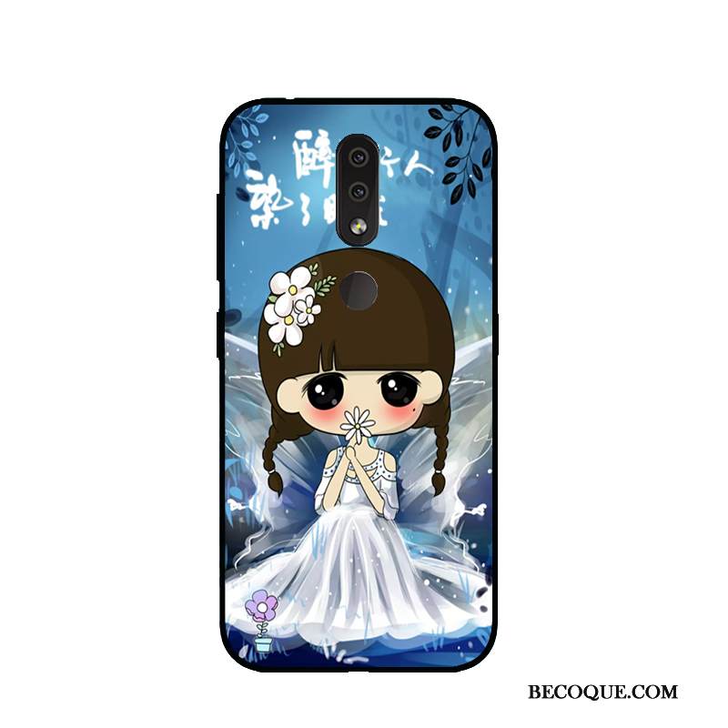 Kuori Nokia 4.2 Pehmeä Neste Sininen Puhelimen Kuoret, Kotelo Nokia 4.2 Sarjakuva Murtumaton Pesty Suede