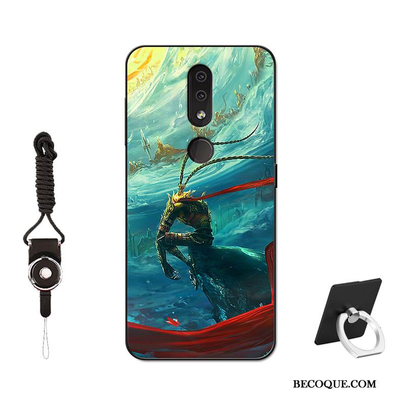 Kuori Nokia 4.2 Suojaus Net Red Murtumaton, Kotelo Nokia 4.2 Pehmeä Neste Yksinkertainen Tummansininen