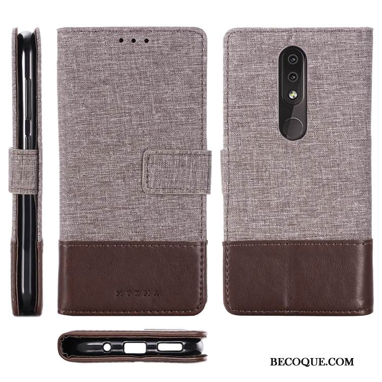 Kuori Nokia 4.2 Suojaus Puhelimen Kuoret Musta, Kotelo Nokia 4.2 Nahka Kukkakuvio Murtumaton