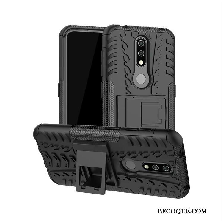 Kuori Nokia 4.2 Tuki Murtumaton Liukumaton, Kotelo Nokia 4.2 Suojaus Kukkakuvio Punainen