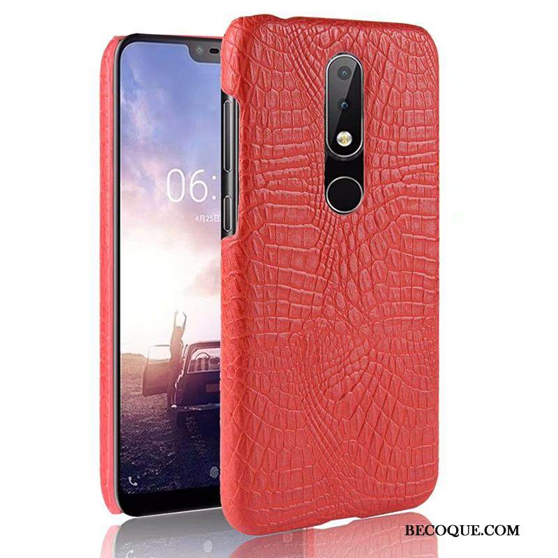 Kuori Nokia 5.1 Plus Nahka Kukkakuvio Persoonallisuus, Kotelo Nokia 5.1 Plus Suojaus Krokotiili Puhelimen Kuoret