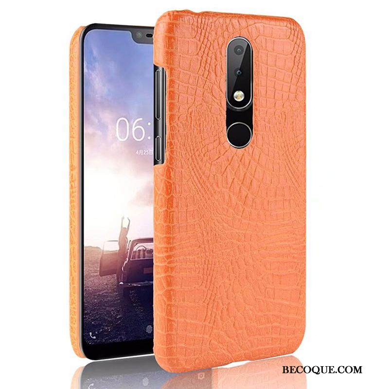 Kuori Nokia 5.1 Plus Nahka Kukkakuvio Persoonallisuus, Kotelo Nokia 5.1 Plus Suojaus Krokotiili Puhelimen Kuoret