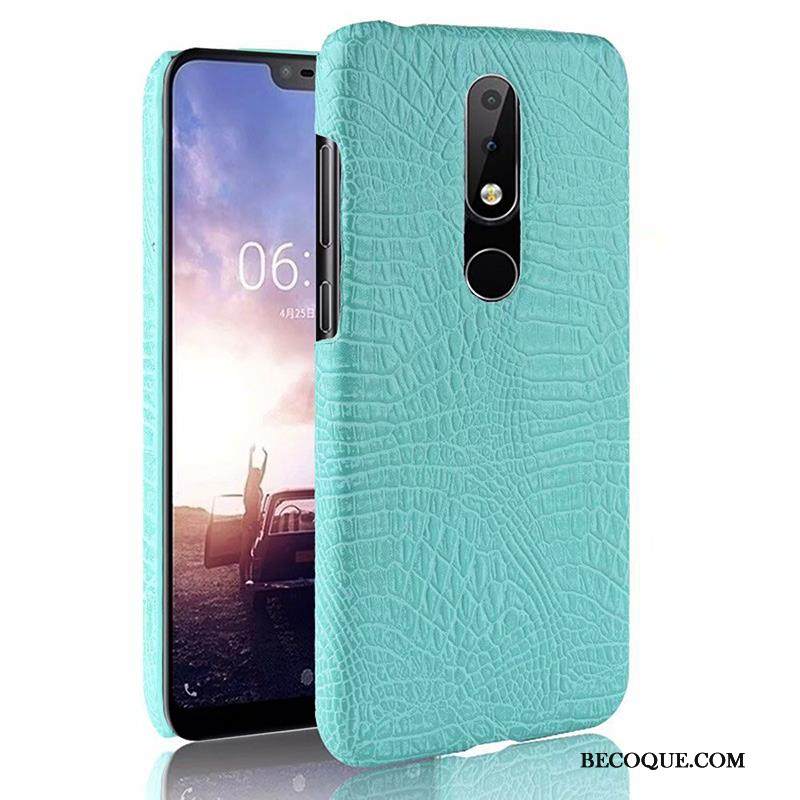 Kuori Nokia 5.1 Plus Nahka Kukkakuvio Persoonallisuus, Kotelo Nokia 5.1 Plus Suojaus Krokotiili Puhelimen Kuoret