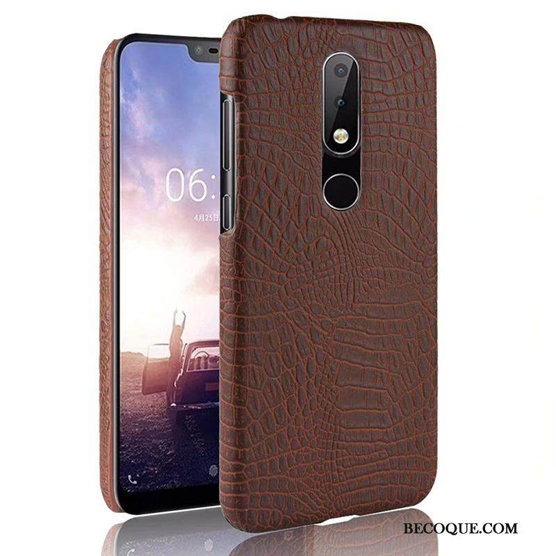 Kuori Nokia 5.1 Plus Nahka Kukkakuvio Persoonallisuus, Kotelo Nokia 5.1 Plus Suojaus Krokotiili Puhelimen Kuoret