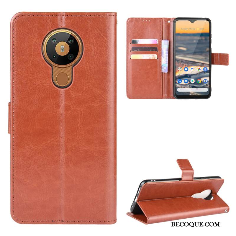 Kuori Nokia 5.3 Nahka Murtumaton Puhelimen Kuoret, Kotelo Nokia 5.3 Suojaus Kukkakuvio Musta