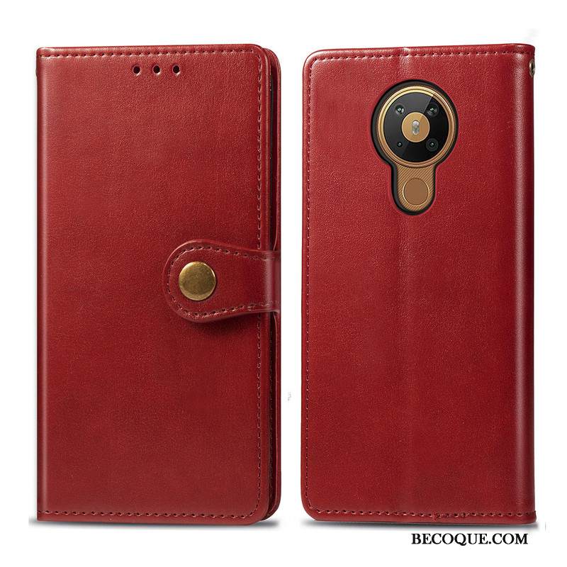 Kuori Nokia 5.3 Suojaus Liiketoiminta Ripustettavat Koristeet, Kotelo Nokia 5.3 Nahka Yksinkertainen Kiinteä Väri