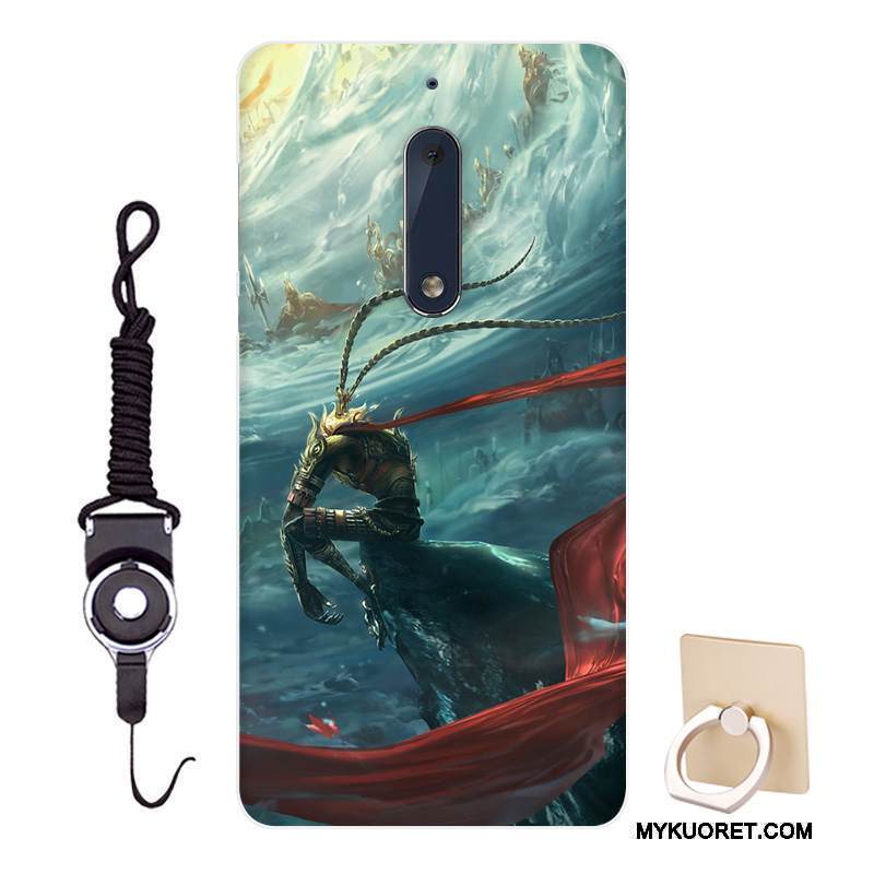 Kuori Nokia 5 Pehmeä Neste Muokata Persoonallisuus, Kotelo Nokia 5 Sarjakuva Tummansininen Malli