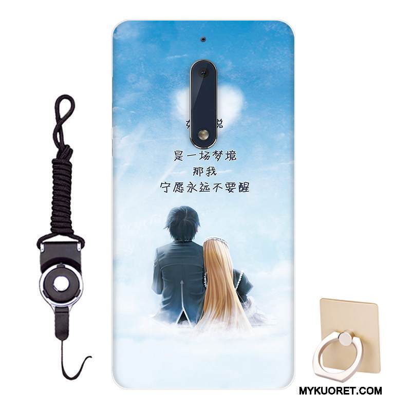 Kuori Nokia 5 Pehmeä Neste Muokata Persoonallisuus, Kotelo Nokia 5 Sarjakuva Tummansininen Malli