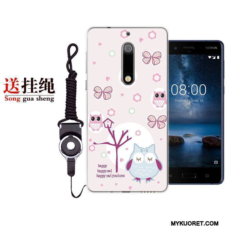 Kuori Nokia 5 Sarjakuva Ihana Murtumaton, Kotelo Nokia 5 Suojaus Valkoinen Sininen