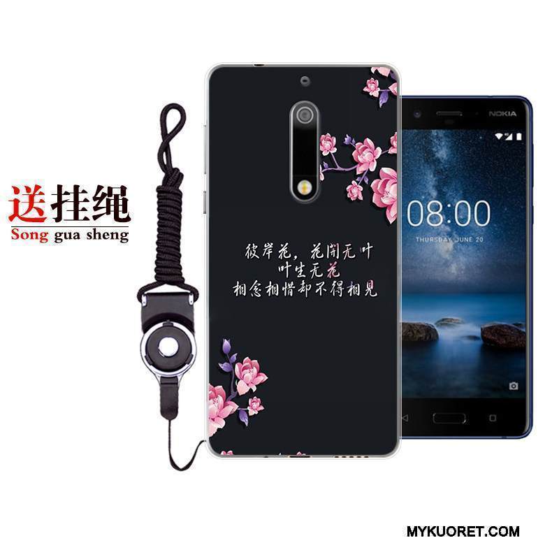 Kuori Nokia 5 Sarjakuva Ihana Murtumaton, Kotelo Nokia 5 Suojaus Valkoinen Sininen