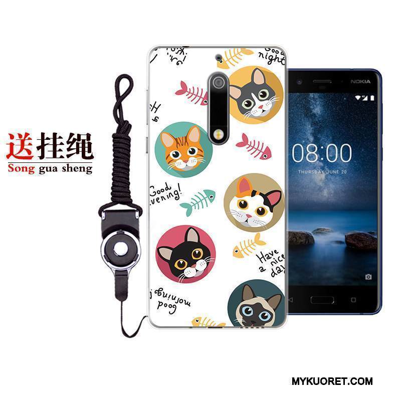 Kuori Nokia 5 Sarjakuva Ihana Murtumaton, Kotelo Nokia 5 Suojaus Valkoinen Sininen