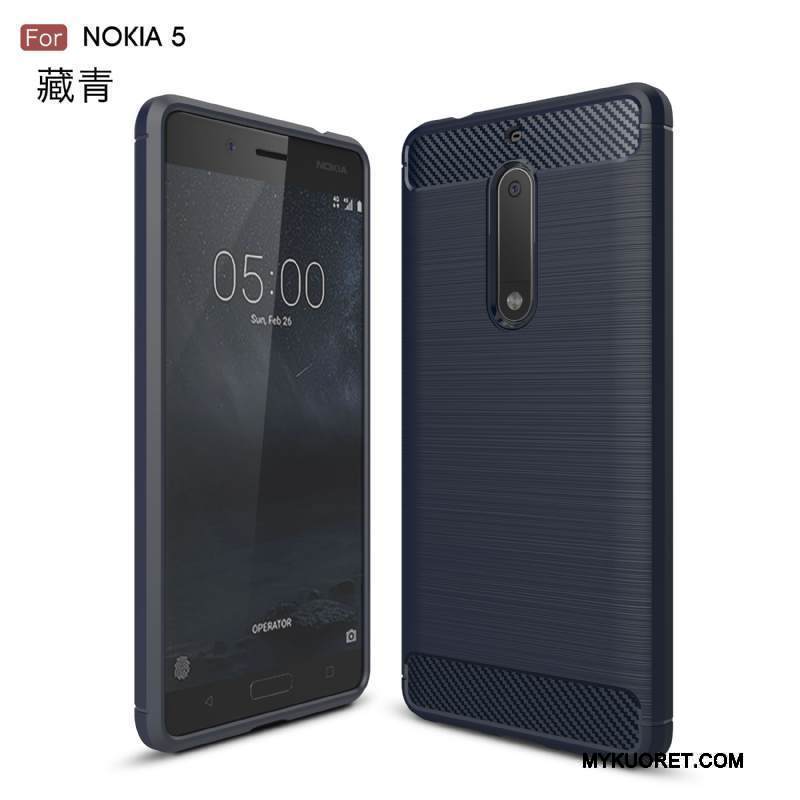 Kuori Nokia 5 Silikoni Pesty Suede Puhelimen Kuoret, Kotelo Nokia 5 Laukut Musta Murtumaton