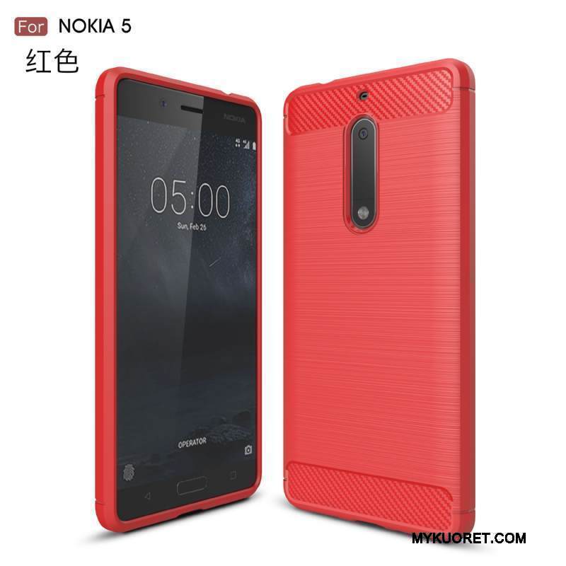 Kuori Nokia 5 Silikoni Pesty Suede Puhelimen Kuoret, Kotelo Nokia 5 Laukut Musta Murtumaton