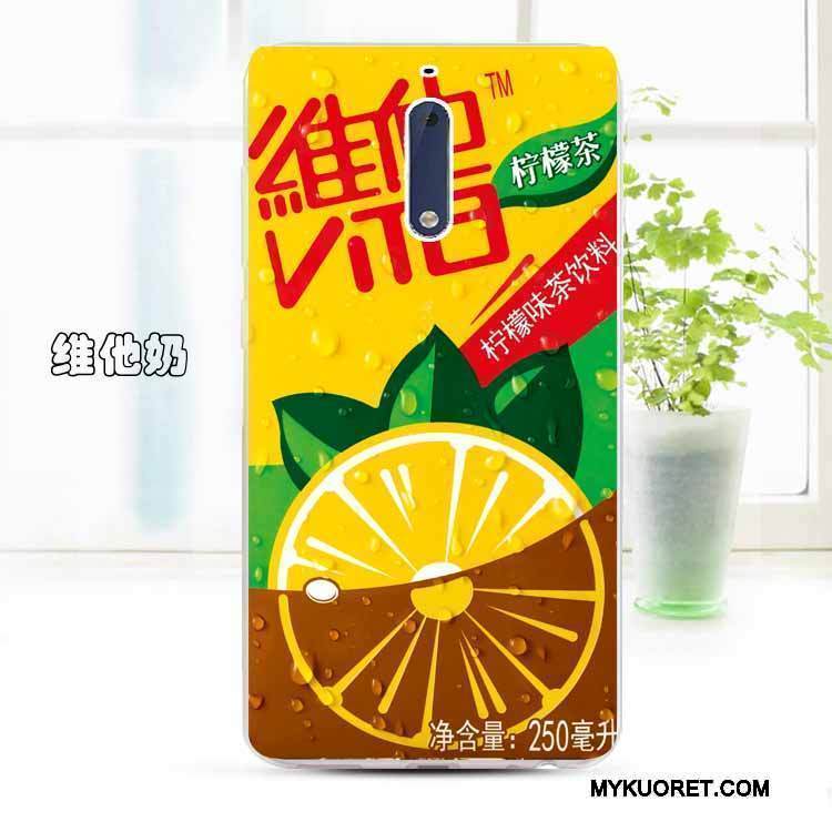 Kuori Nokia 5 Suojaus Muokata Puhelimen Kuoret, Kotelo Nokia 5 Pehmeä Neste Läpinäkyvä Keltainen