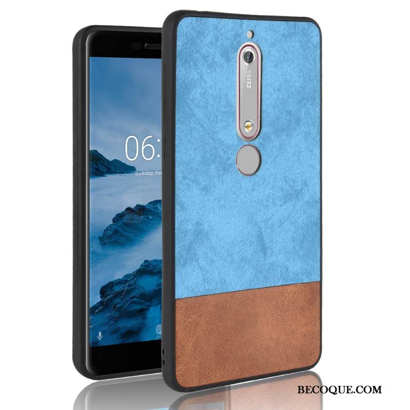 Kuori Nokia 6.1 Nahka Puhelimen Kuoret Punainen, Kotelo Nokia 6.1 Laukut Värisävyt Cowboy